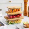 Glass Food Container with Bamboo Lid