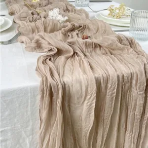 Semi-Sheer Gauze Table Runner Sage Cheesecloth Table Setting Dining Vintage Wedding Decoration Banquets Arches Retro Boho Decor